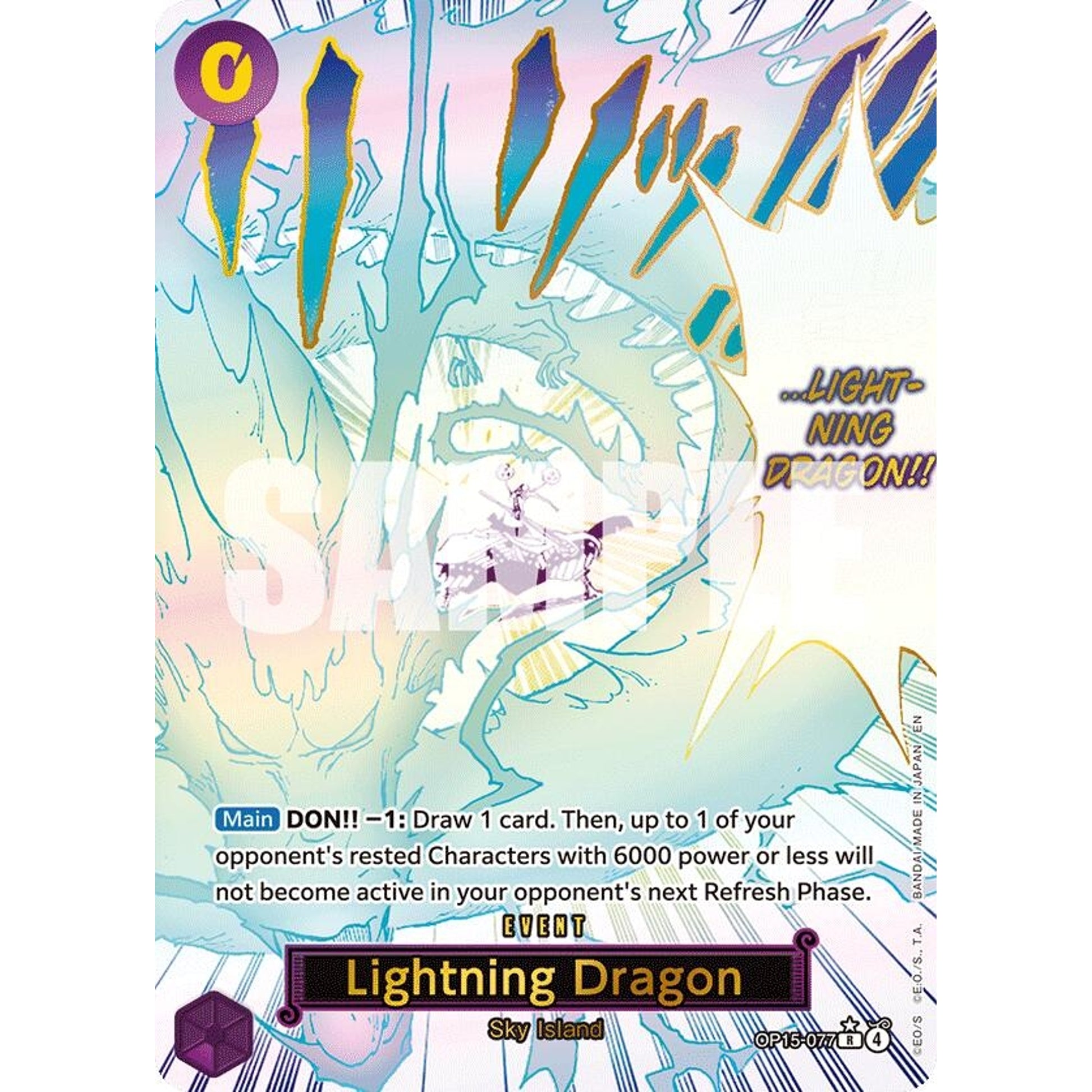 Image for Lightning Dragon (Alternate Art) (OP15-077) (OP15-EB04) - One Piece Card Game