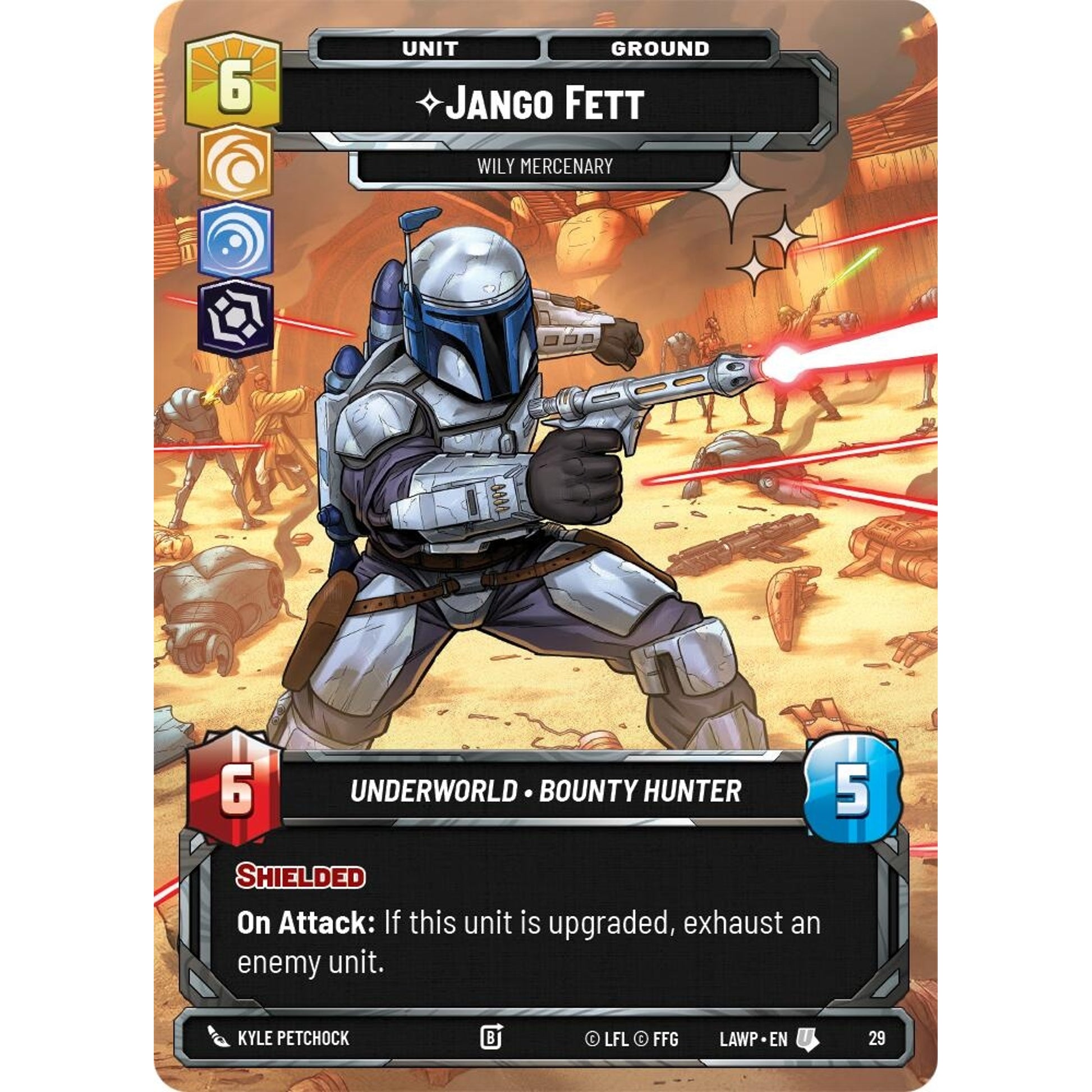 Image for Jango Fett - Wily Mercenary (Foil) (29) (LAW-WPP) - Star Wars: Unlimited