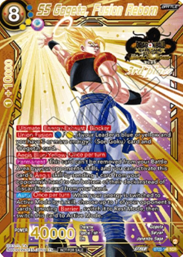 Image for SS Gogeta, Fusion Reborn (2025 World Championship Stamp) (3rd Place) (BT22-140) (TPR) - Dragon Ball Super: Masters