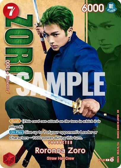 Image for Roronoa Zoro - P-141 (Premium Card Collection -Live Action Edition Vol.2 Straw Hat Crew-) (OP-PR) - One Piece Card Game