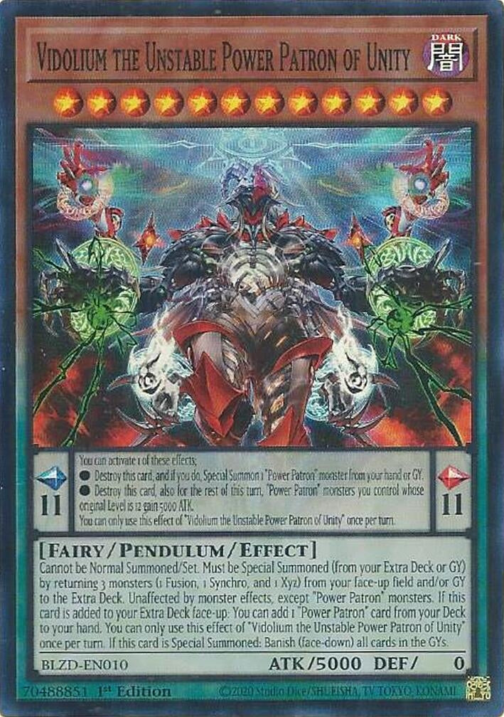 Image for Vidolium the Unstable Power Patron of Unity (BLZD-EN010) (BLZD) - YuGiOh