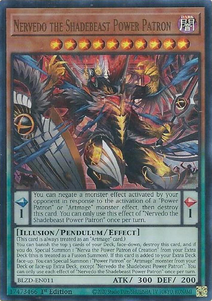Image for Nervedo the Shadebeast Power Patron (BLZD-EN011) (BLZD) - YuGiOh