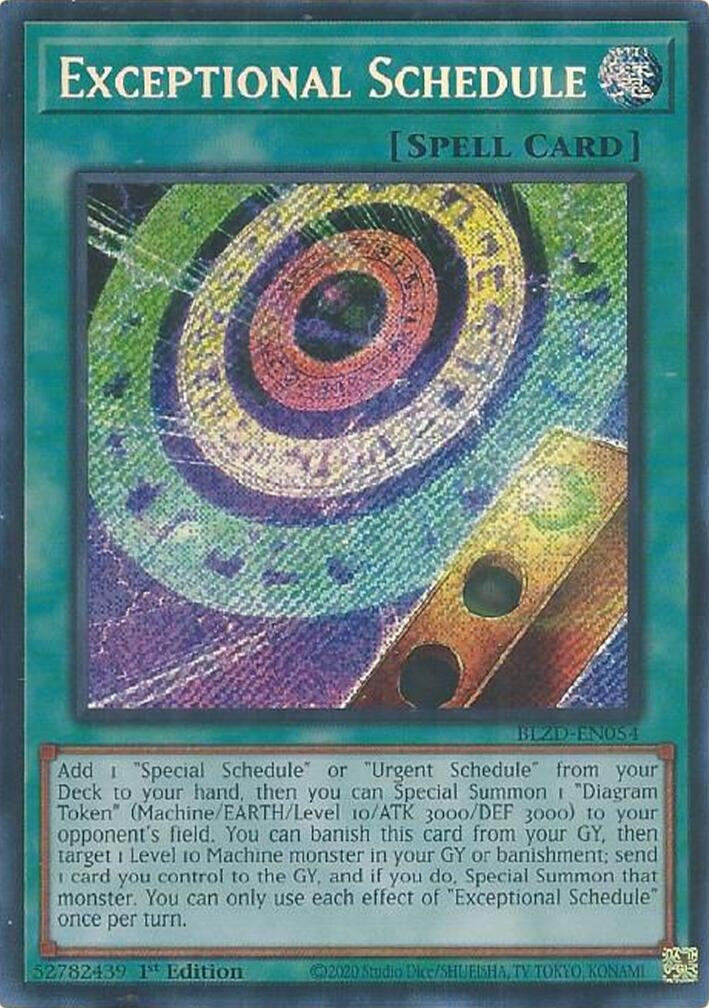 Image for Exceptional Schedule (BLZD-EN054) (BLZD) - YuGiOh
