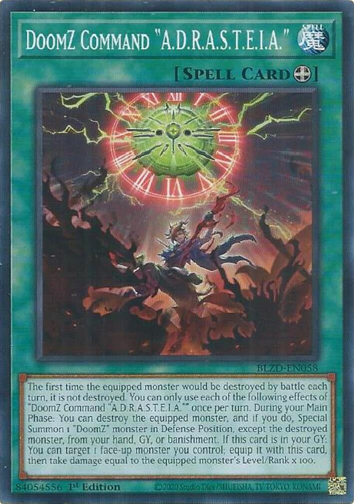 Image for DoomZ Command "A.D.R.A.S.T.E.I.A." (BLZD-EN058) (BLZD) - YuGiOh