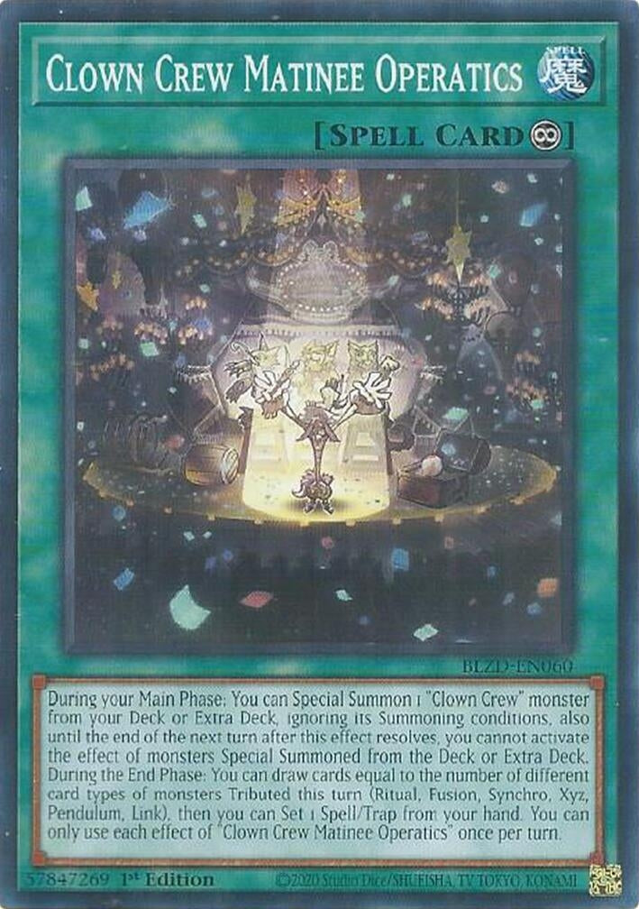 Image for Clown Crew Matinee Operatics (BLZD-EN060) (BLZD) - YuGiOh