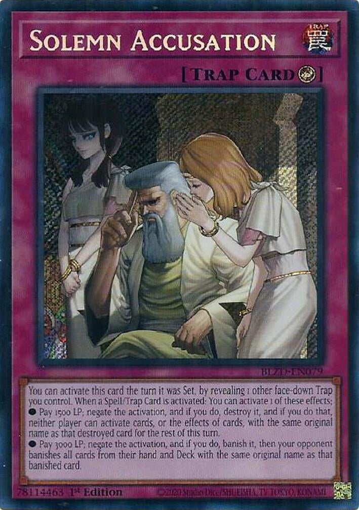 Image for Solemn Accusation (BLZD-EN079) (BLZD) - YuGiOh