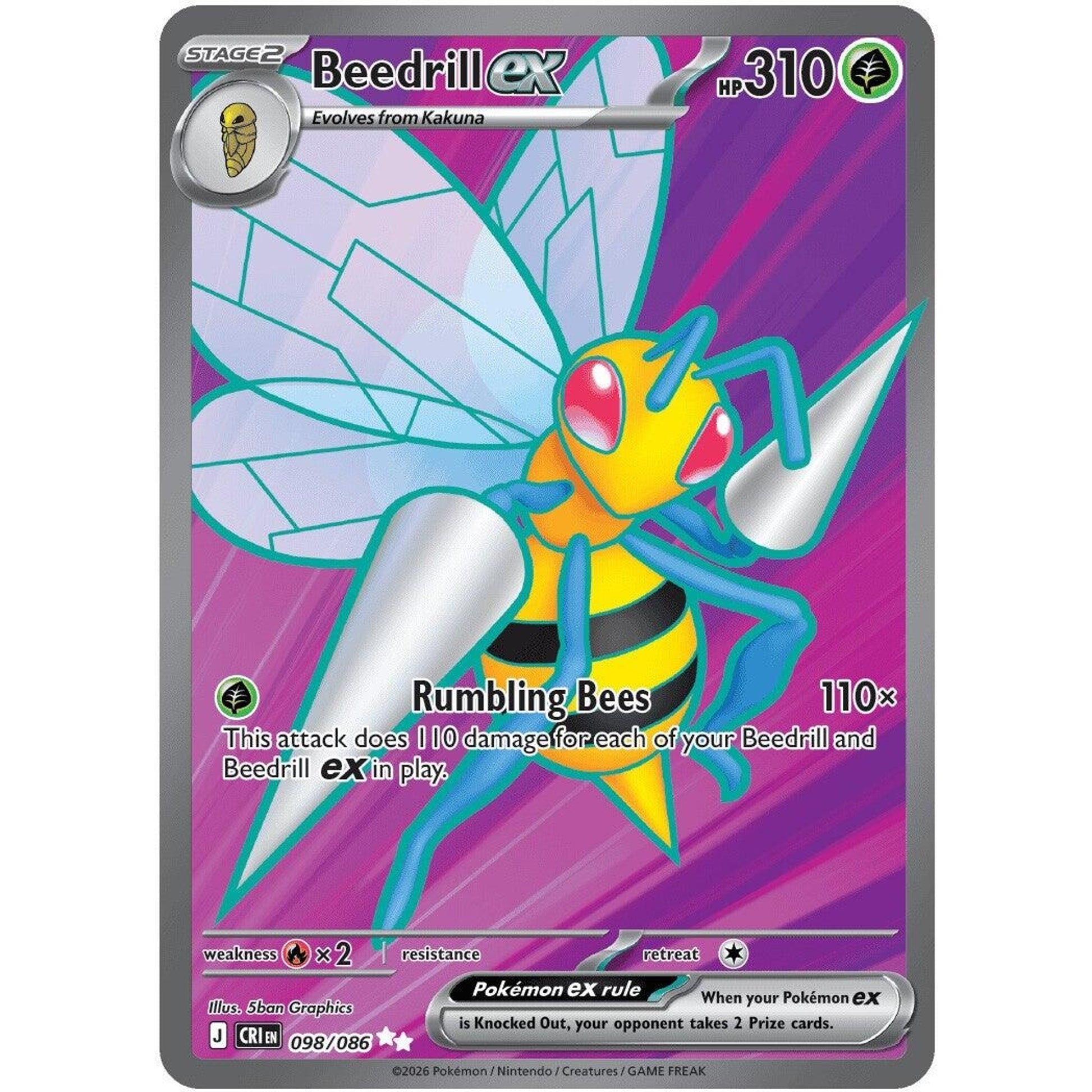 Image for Beedrill ex (098/086) (CRI) - Pokemon