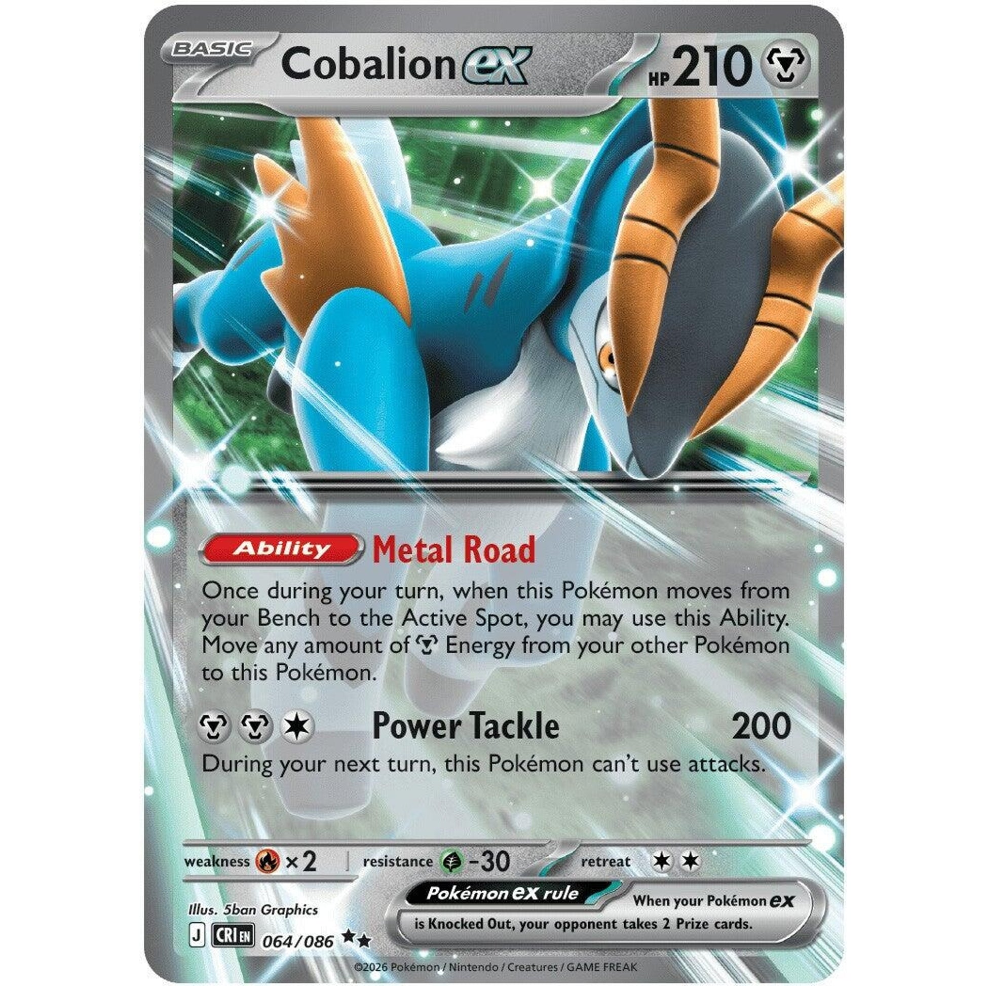 Image for Cobalion ex (064/086) (CRI) - Pokemon