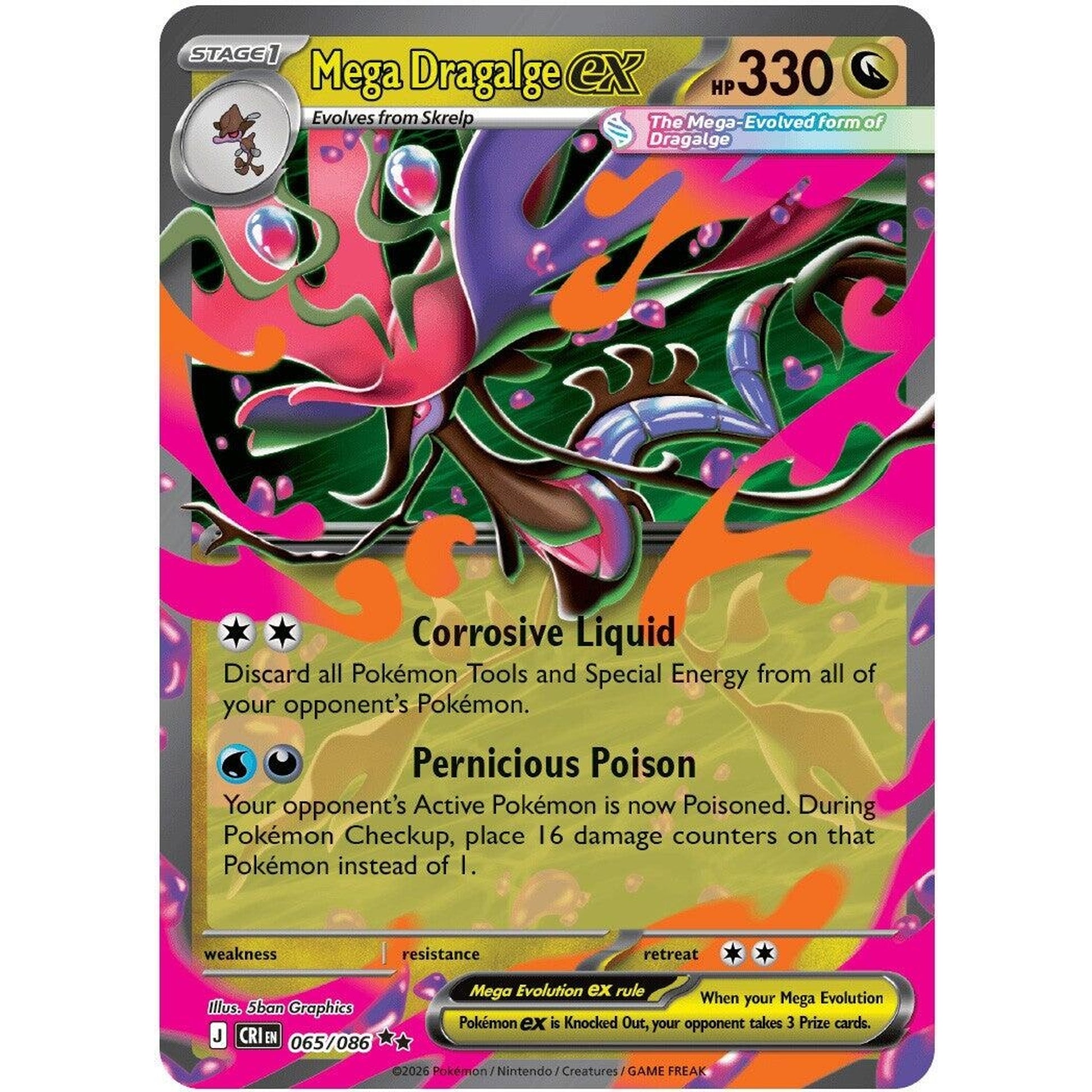 Image for Mega Dragalge ex (065/086) (CRI) - Pokemon