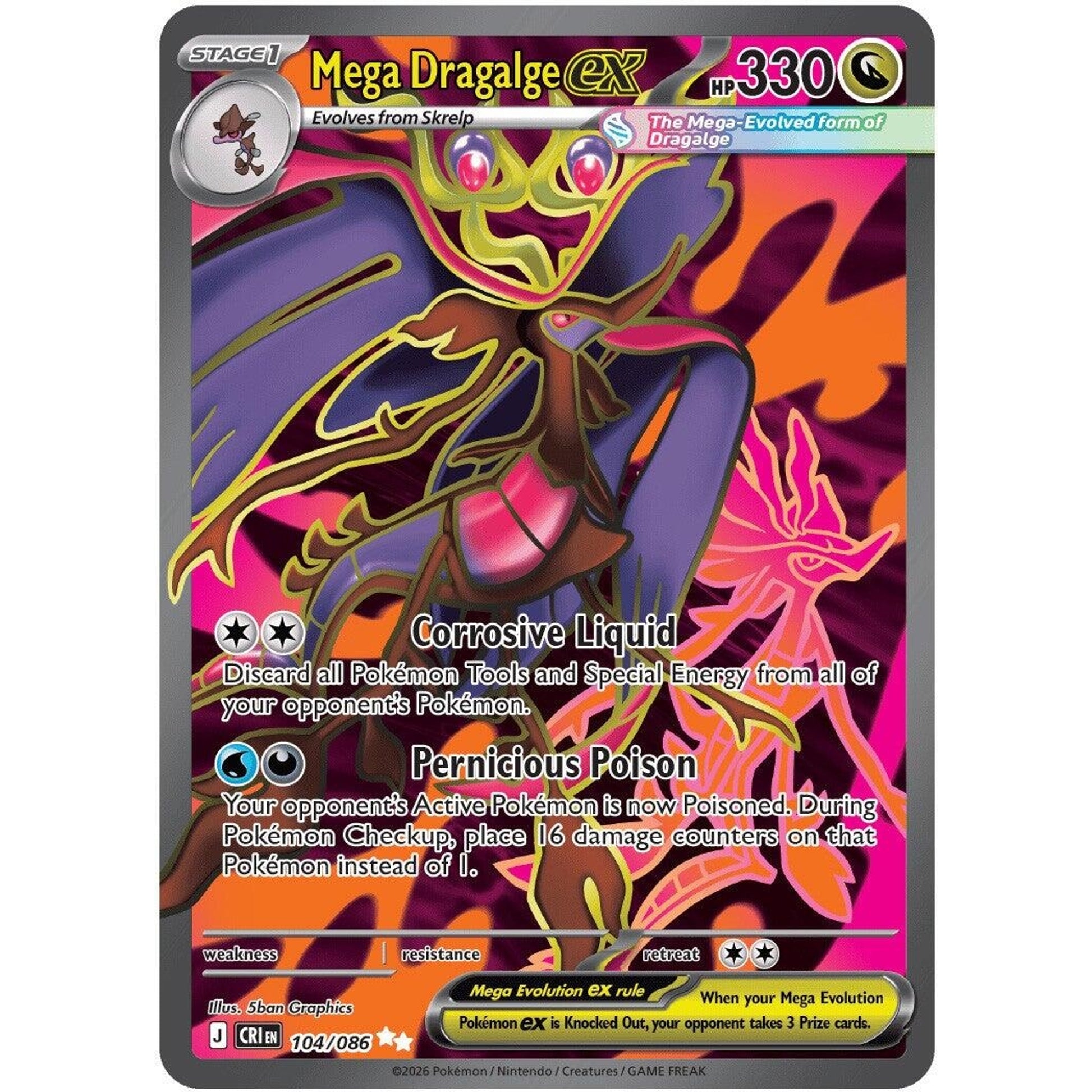 Image for Mega Dragalge ex (104/086) (CRI) - Pokemon