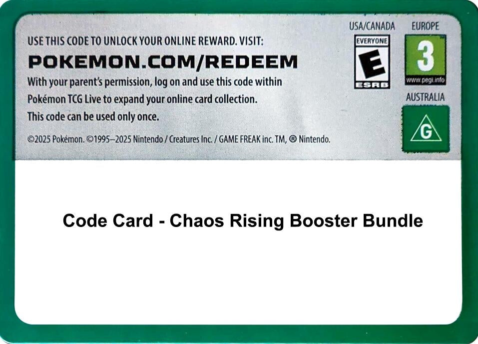 Image for Code Card - Chaos Rising Booster Bundle (CRI) - Pokemon