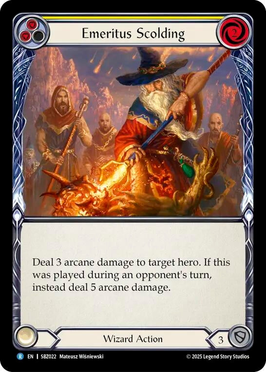 Image for Emeritus Scolding (Yellow) (SBZ022) - Flesh and Blood TCG