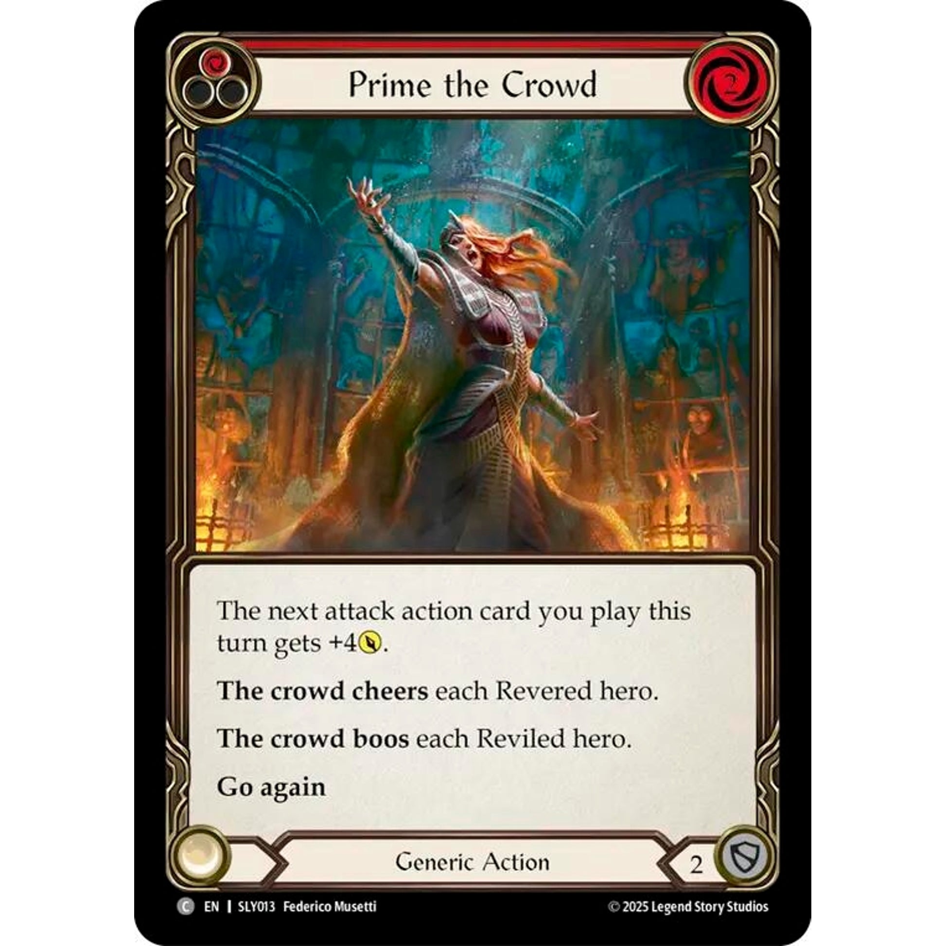 Image for Prime the Crowd (Red) (SLY013) - Flesh and Blood TCG