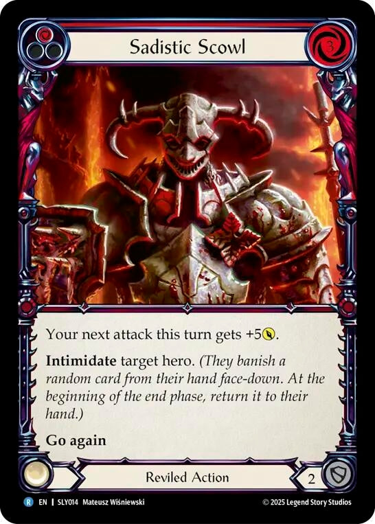 Image for Sadistic Scowl (Red) (SLY014) - Flesh and Blood TCG