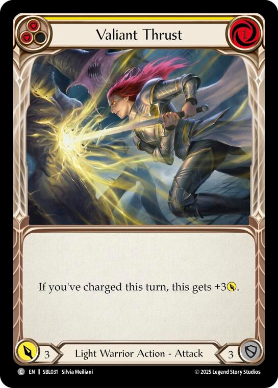 Image for Valiant Thrust (Yellow) (SBL031) - Flesh and Blood TCG