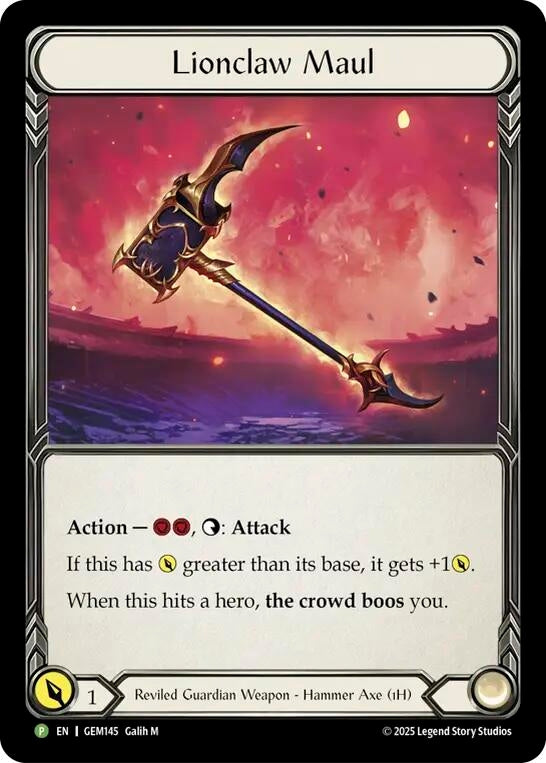Image for Lionclaw Maul (GEM145) (GEM) - Flesh and Blood TCG