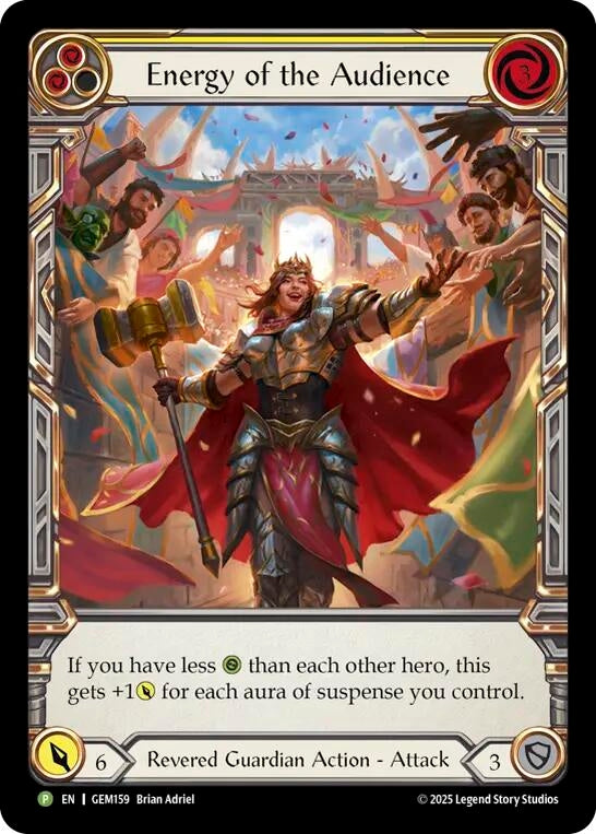 Image for Energy of the Audience (Yellow) (GEM159) (GEM) - Flesh and Blood TCG