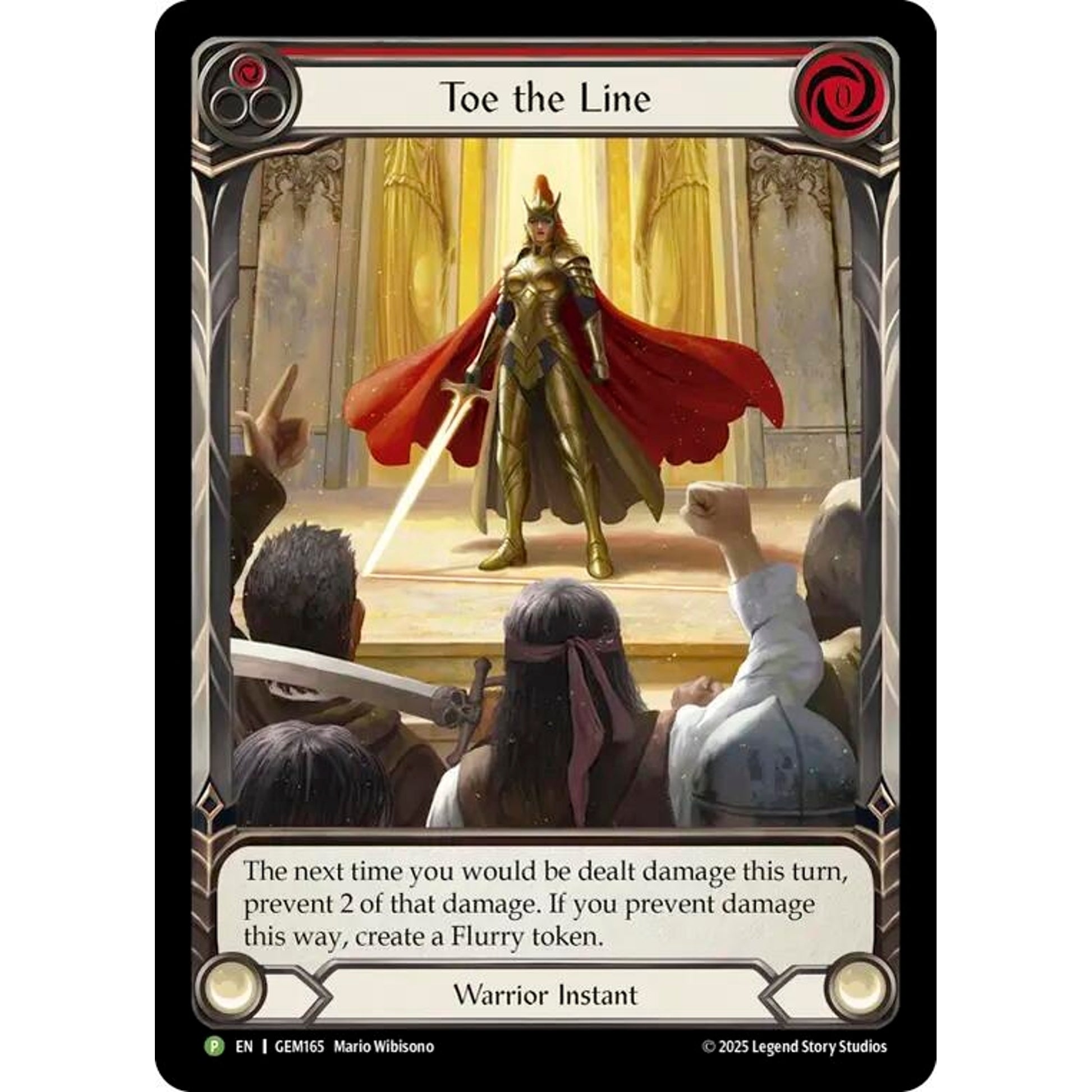 Image for Toe the Line (Red) (GEM165) (GEM) - Flesh and Blood TCG