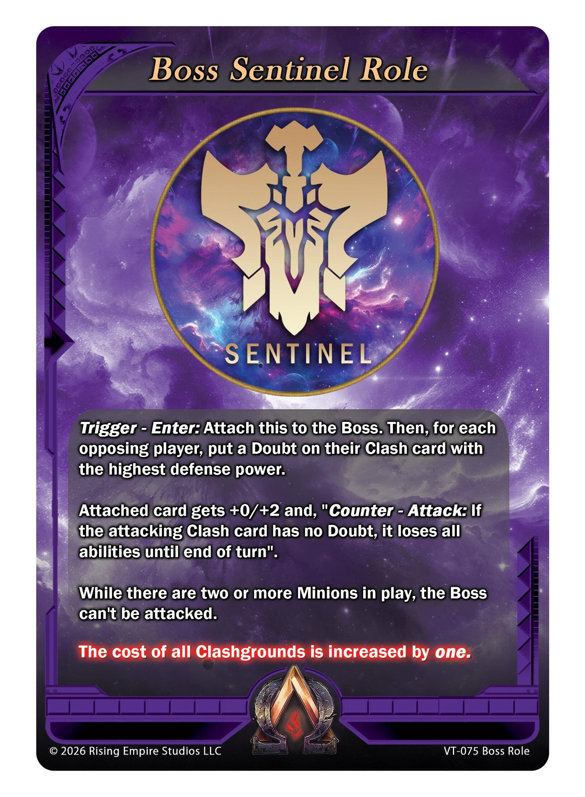 Image for Boss Sentinel Role Card (VT-075) - Alpha Clash