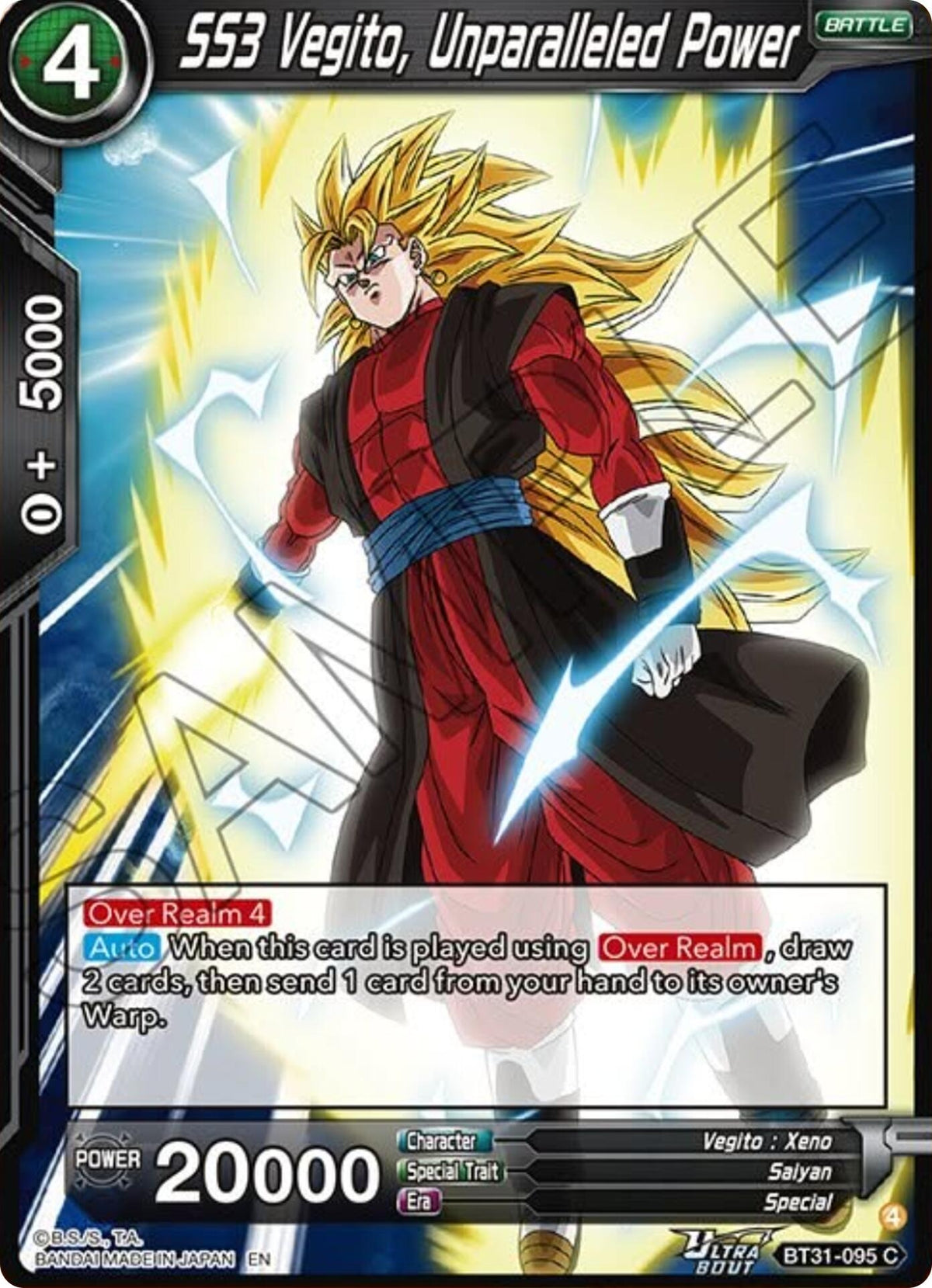 Image for SS3 Vegito, Unparalleled Power (BT31-095) (BT31) - Dragon Ball Super: Masters