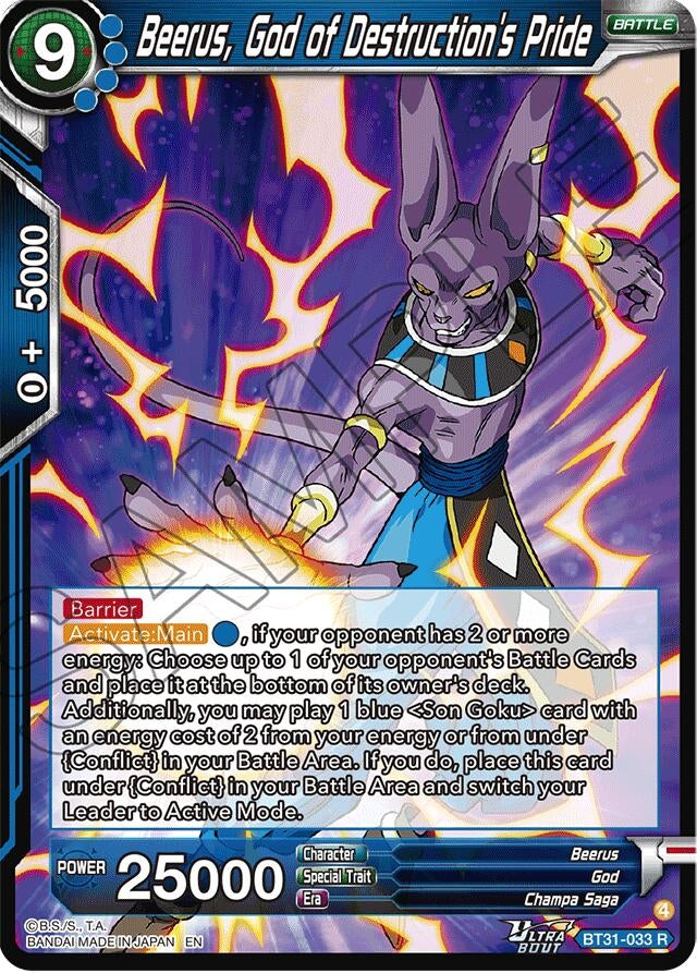 Image for Beerus, God of Destruction's Pride (BT31-033) (BT31) - Dragon Ball Super: Masters