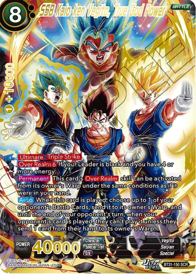 Image for SSB Kaio-ken Vegito, True God Power (SCR) (BT31-150) (BT31) - Dragon Ball Super: Masters
