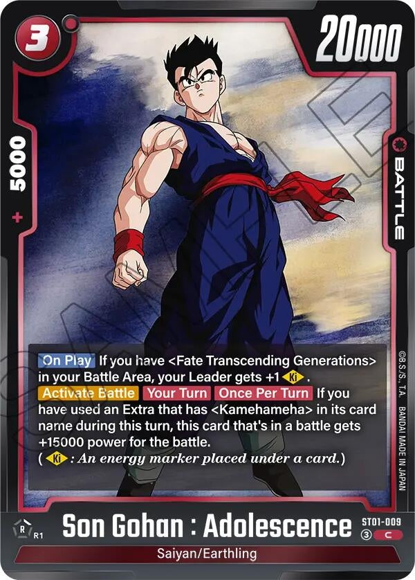 Image for Son Gohan : Adolescence - ST01-009 (ST01-009) (ST01) - Dragon Ball Super: Fusion World