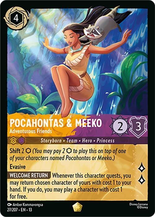 Image for Pocahontas & Meeko - Adventurous Friends (27/207) (13) - Disney Lorcana
