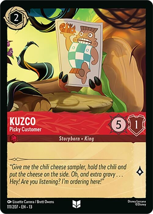 Image for Kuzco - Picky Customer (111/207) (13) - Disney Lorcana