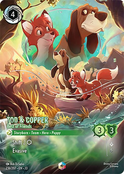Image for Tod & Copper - Best of Friends (Enchanted) (236/207) (13) - Disney Lorcana