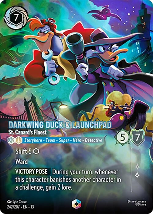 Image for Darkwing Duck & Launchpad - St. Canard's Finest (Enchanted) (242/207) (13) - Disney Lorcana
