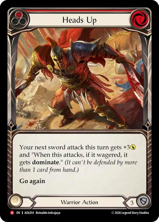 Image for Heads Up (AOL014) (AOL) - Flesh and Blood TCG