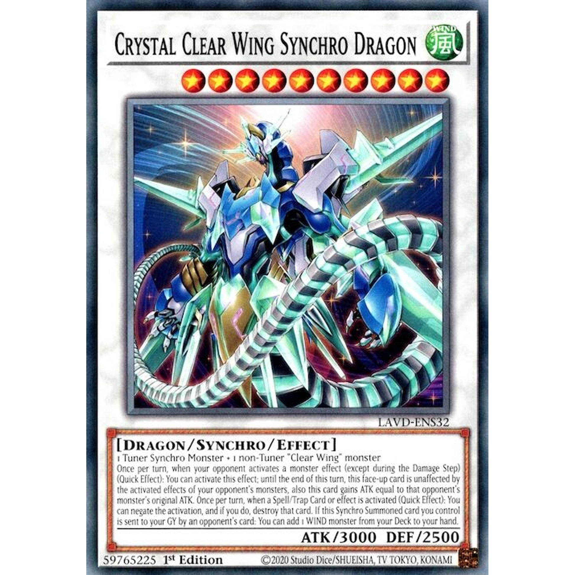 Image for Crystal Clear Wing Synchro Dragon (LAVD-ENS32) (LAVD) - YuGiOh