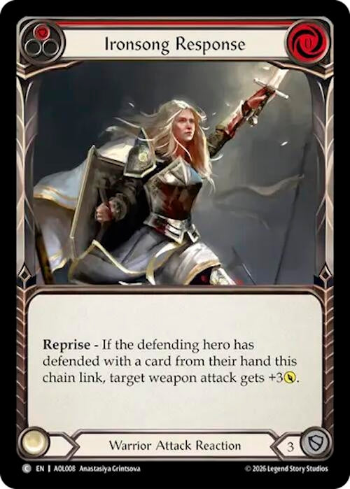 Image for Ironsong Response (Red) (AOL008) (AOL) - Flesh and Blood TCG