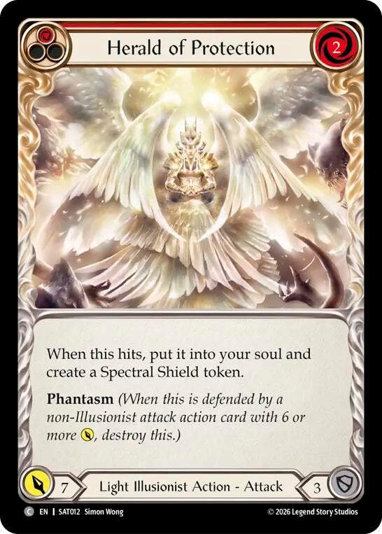 Image for Herald of Protection (Red) (SAT012) (SAT) - Flesh and Blood TCG