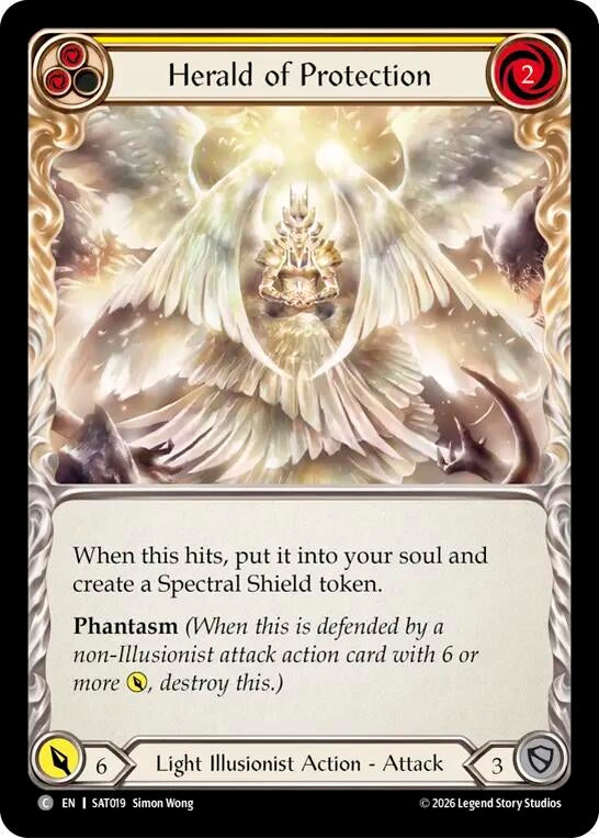 Image for Herald of Protection (Yellow) (SAT019) (SAT) - Flesh and Blood TCG