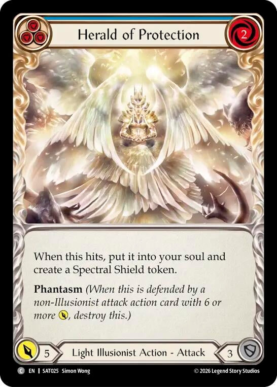 Image for Herald of Protection (Blue) (SAT025) (SAT) - Flesh and Blood TCG