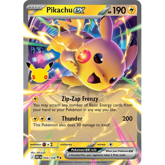 Image for Pikachu ex (054/128) (30C) - Pokemon