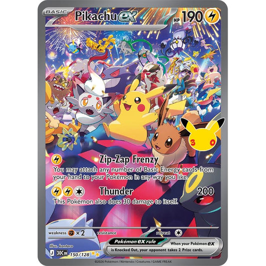Image for Pikachu ex (150/128) (30C) - Pokemon
