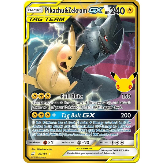 Image for Pikachu & Zekrom GX (33/181) (30C) - Pokemon
