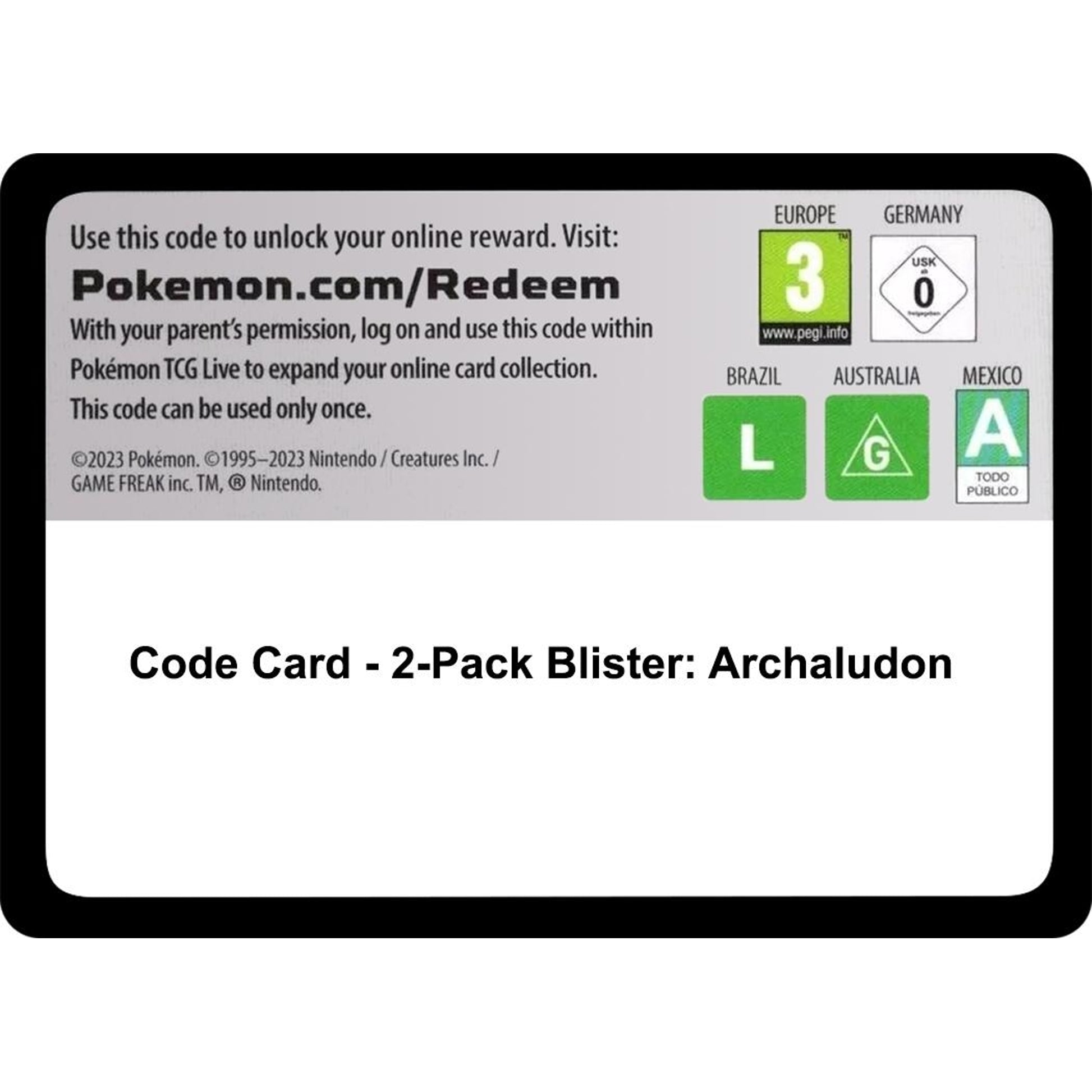 Image for Code Card - 2-Pack Blister: Archaludon (MCAP) - Pokemon