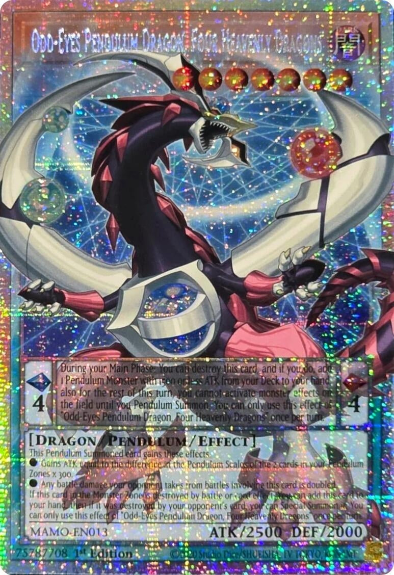 Image for Odd-Eyes Pendulum Dragon, Four Heavenly Dragons (Starlight Rare) (Extended Art) (MAMO-EN013) (MAMO) - YuGiOh