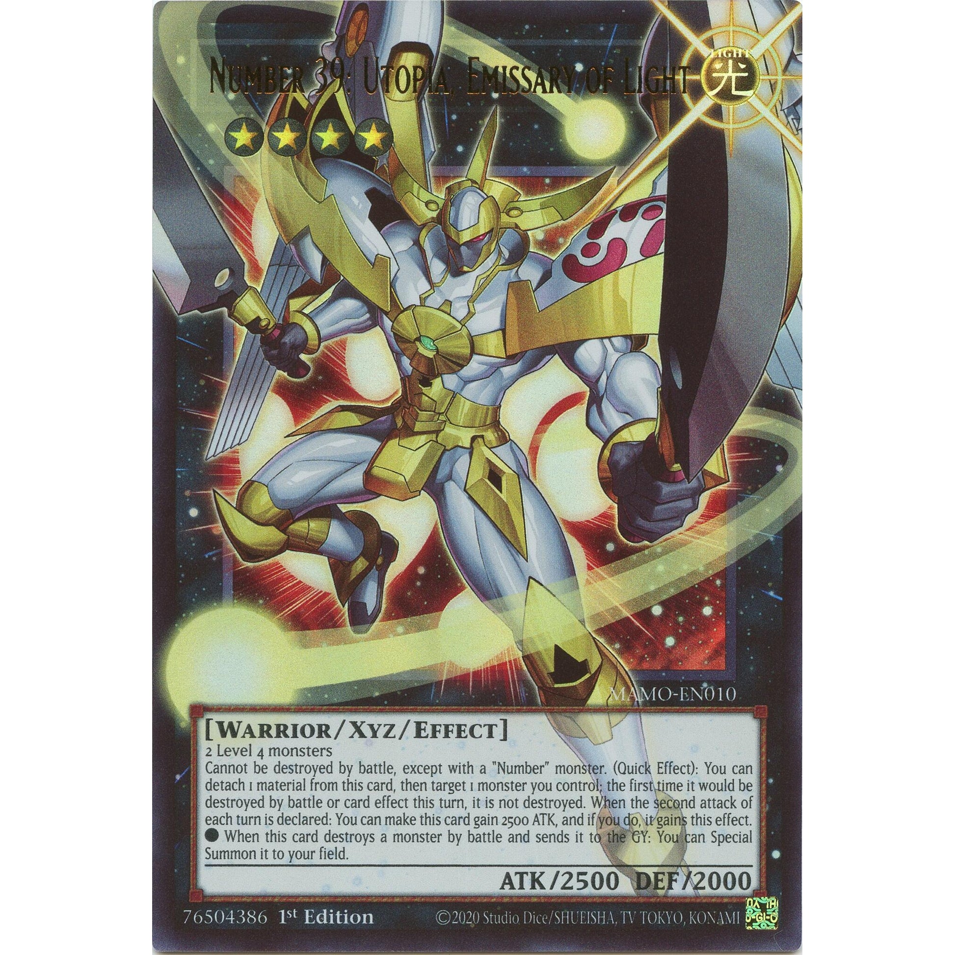 Image for Number 39: Utopia, Emissary of Light (Extended Art) (MAMO-EN010) (MAMO) - YuGiOh