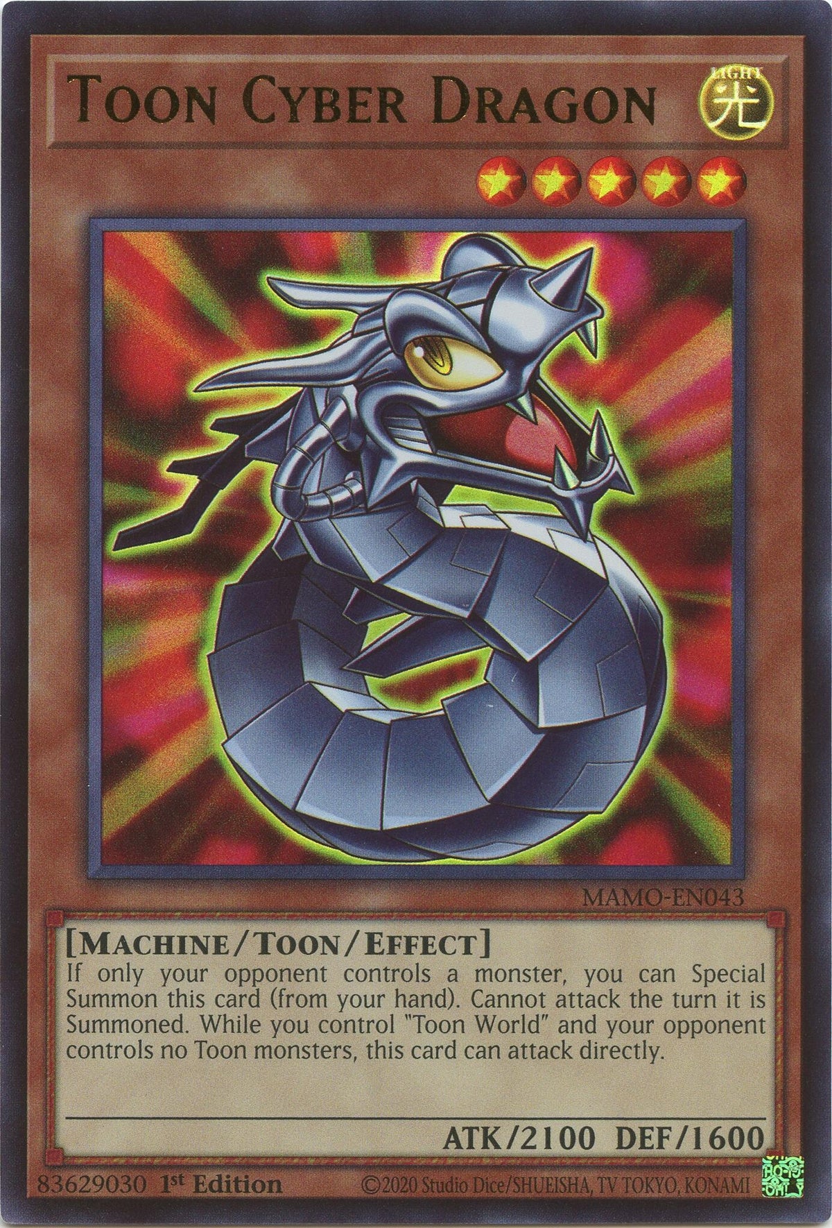 Image for Toon Cyber Dragon (MAMO-EN043) (MAMO) - YuGiOh