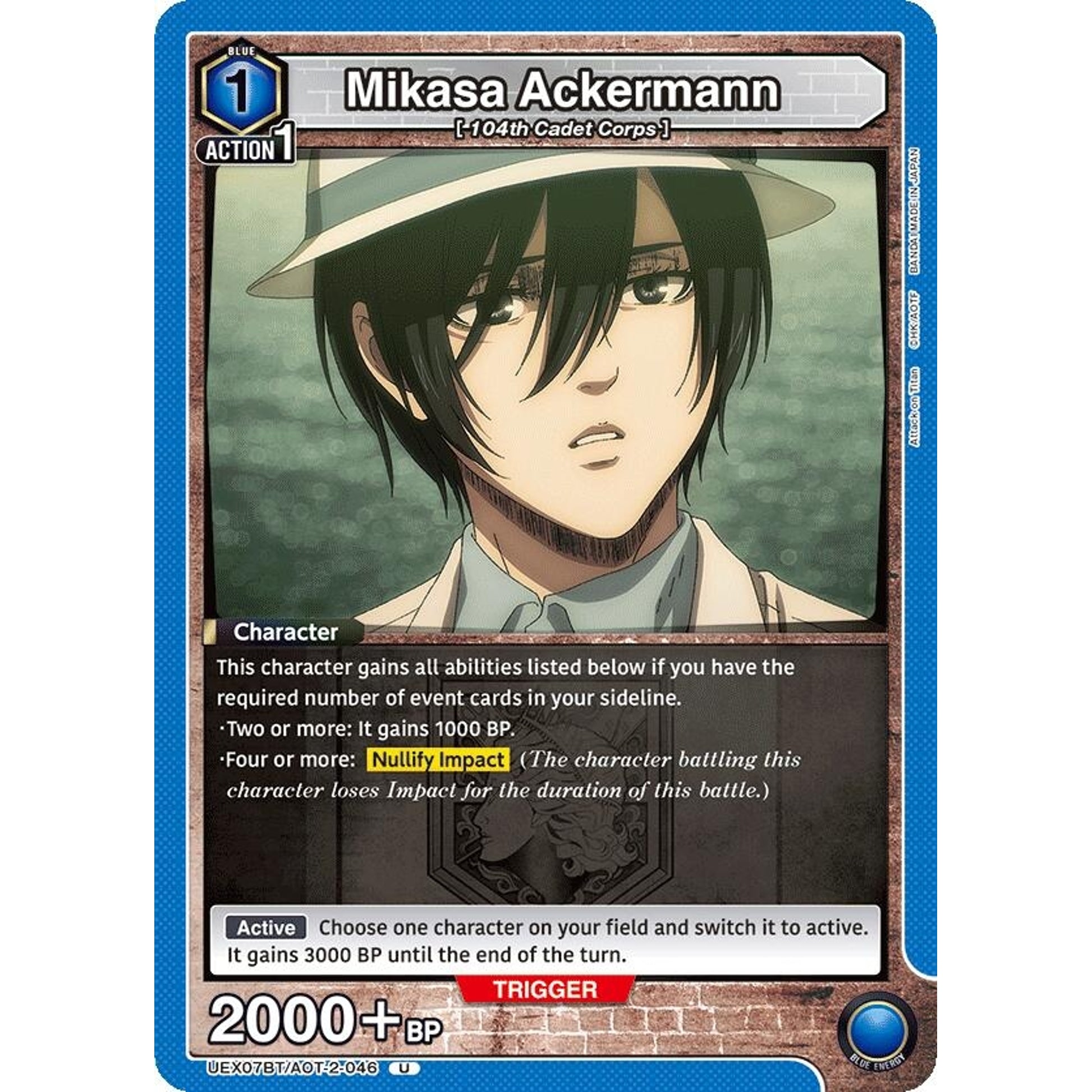 Image for Mikasa Ackermann (046) (UEX07BT/AOT-2-046) (UEX07BT) - Union Arena
