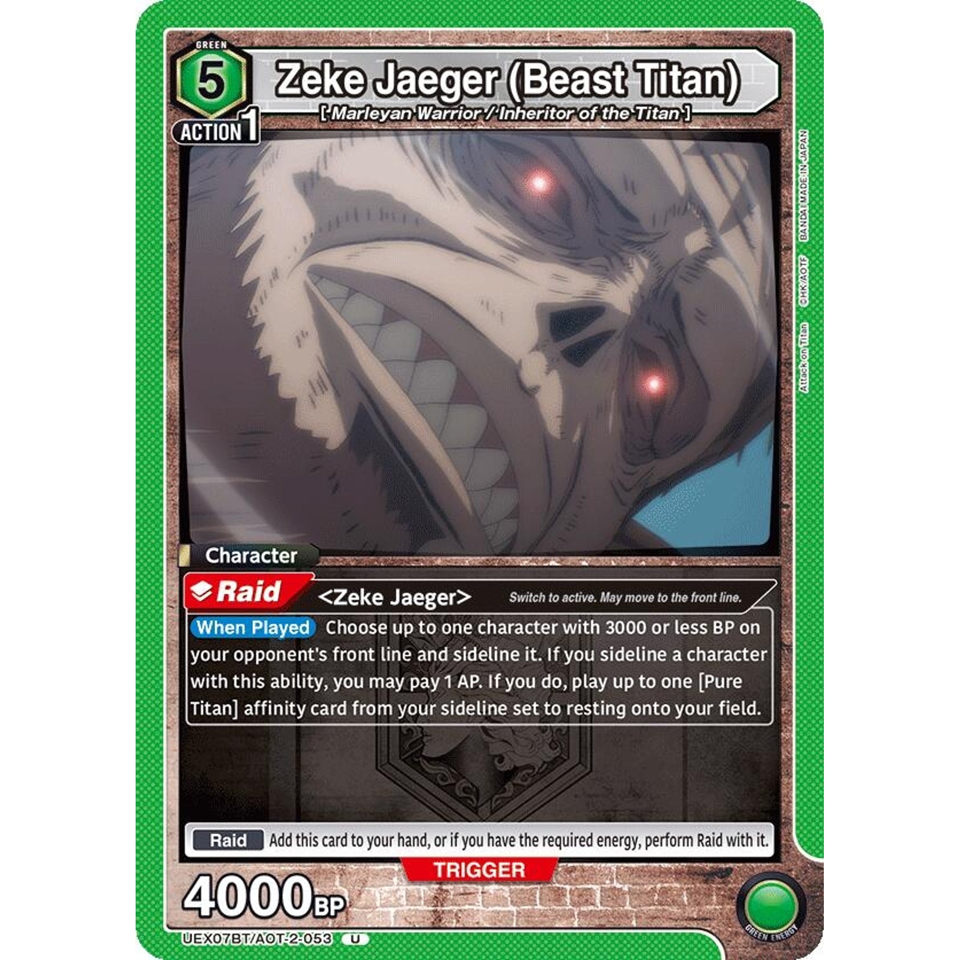 Image for Zeke Jaeger (Beast Titan) (053) (UEX07BT/AOT-2-053) (UEX07BT) - Union Arena