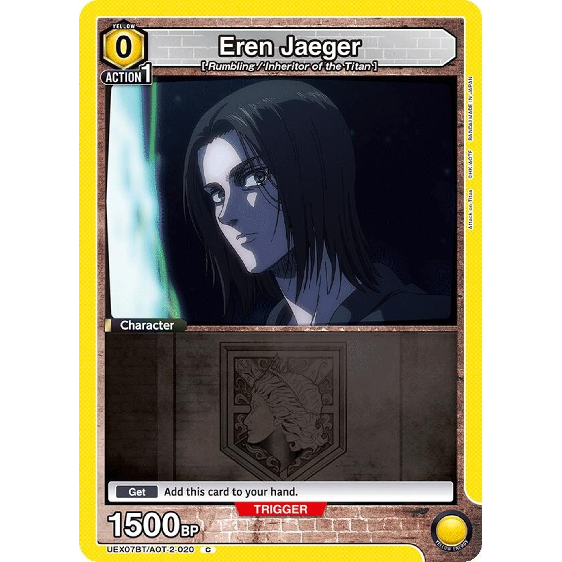 Image for Eren Jaeger (020) (Box Topper Foil) (UEX07BT/AOT-2-020) (UEX07BT) - Union Arena