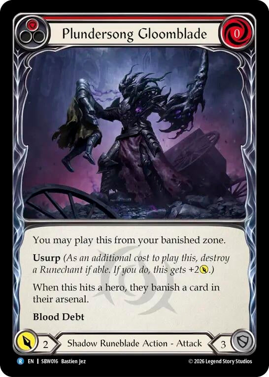 Image for Plundersong Gloomblade (SBW016) (SAT) - Flesh and Blood TCG