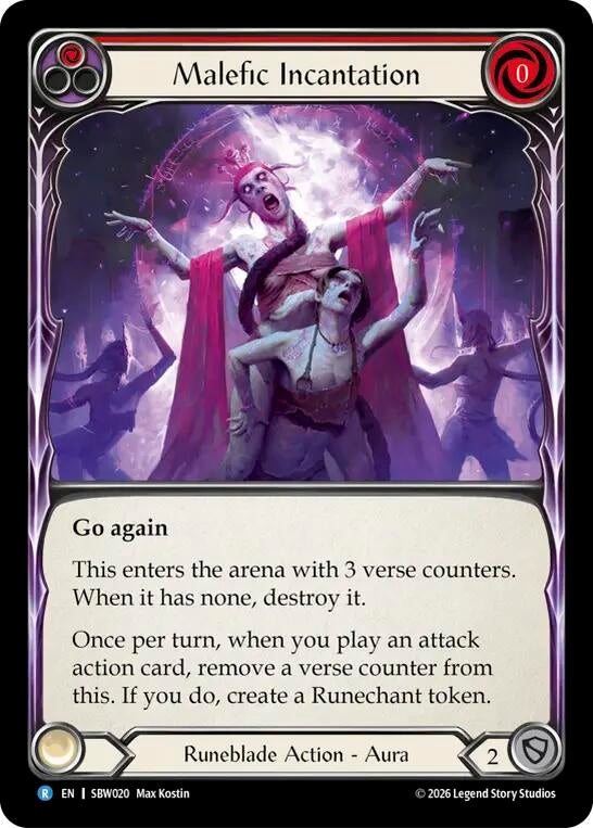 Image for Malefic Incantation (Red) (SBW020) (SAT) - Flesh and Blood TCG