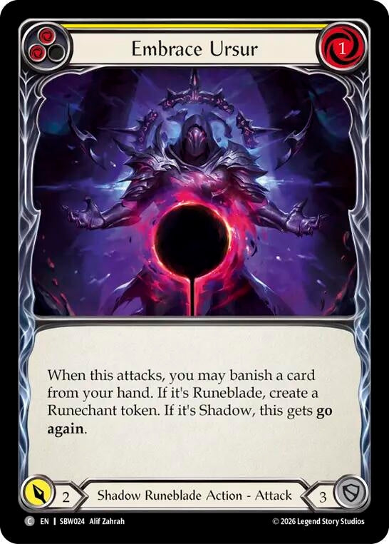 Image for Embrace Ursur (Yellow) (SBW024) (SAT) - Flesh and Blood TCG